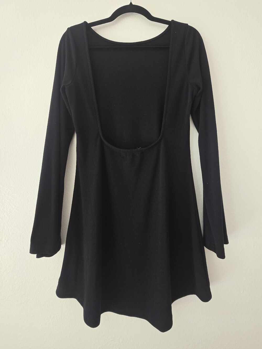 Free People Rosalia Black Long-Sleeve Backless Mini Dress - Picture 3 of 6